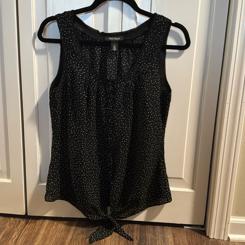 White House Black Market Button Down Polka Dot Tank